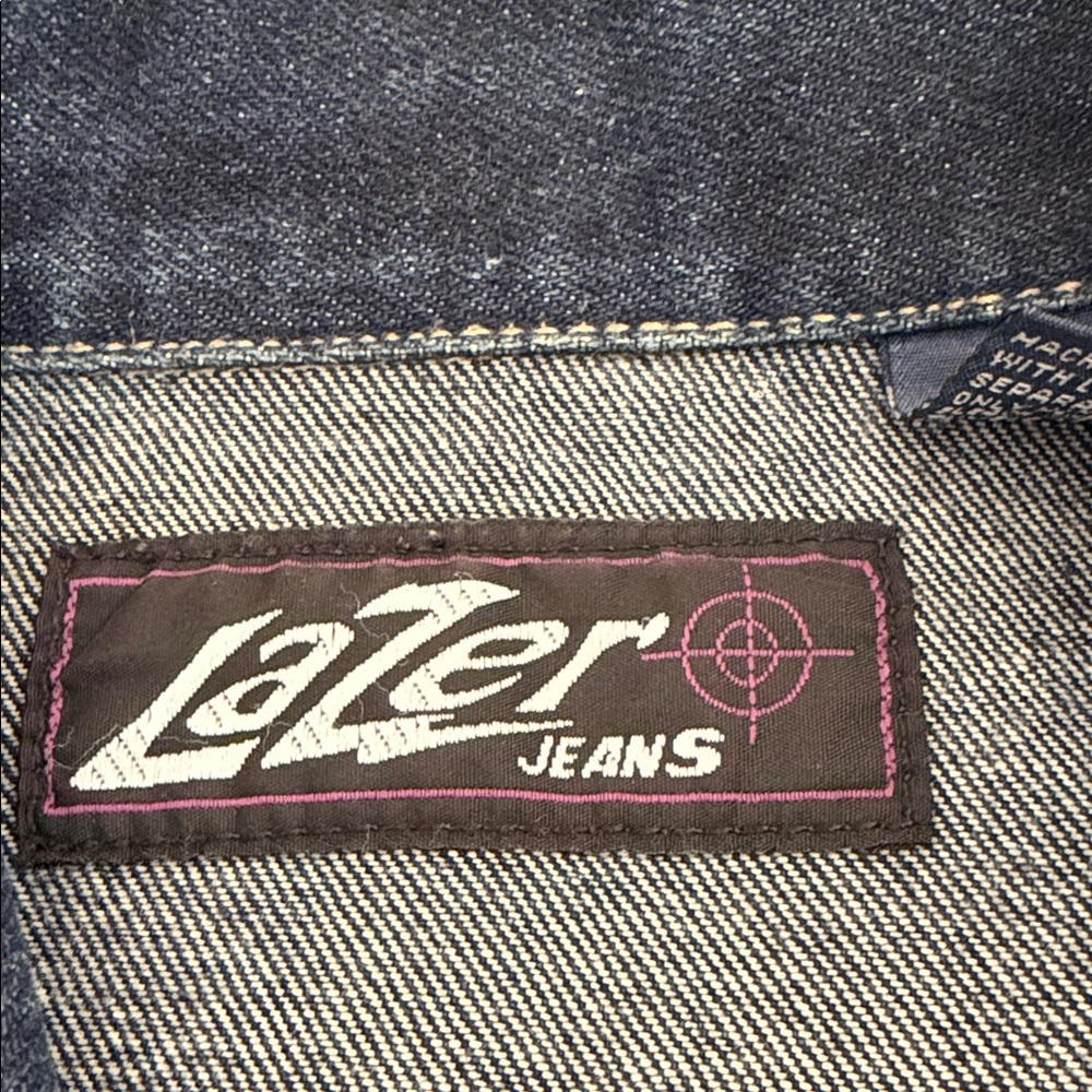 Lazer 2000 (Y2K) Dark Blue Denim Jacket Medium - Picture 2 of 5